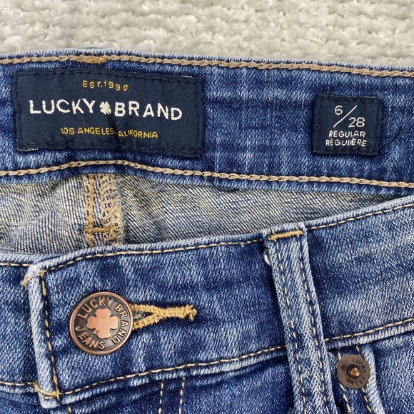 Lucky Brand Women's Size 6 28 Sweet Straight Leg Jeans Medium Wash Y2K Jeans - Picture 6 of 12